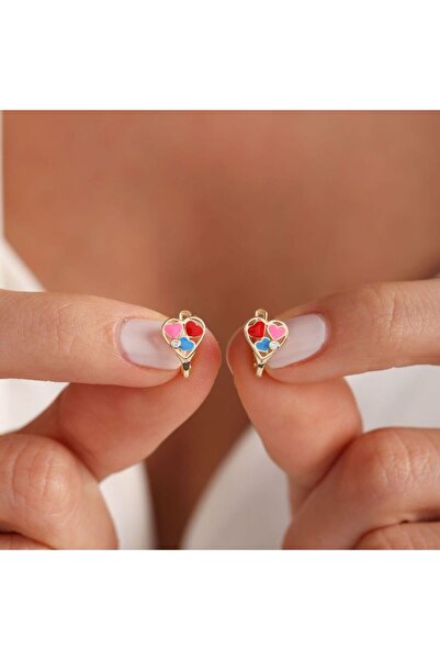 Sembol Gold Altın Çocuk Küpesi Kalplerimiz