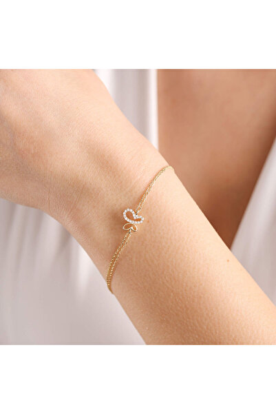 Sembol Gold Altın Kelebek Bileklik Butterfly