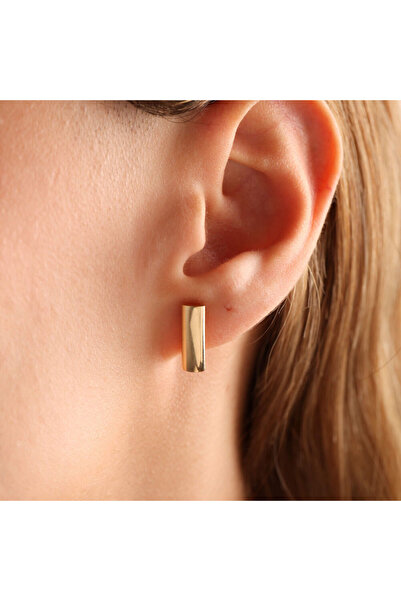 Sembol Gold 14 Ayar Altın Küp Küpe İtaly Rod 1.5 cm