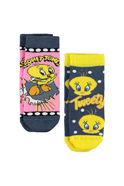 TWEETY Set de 2 șosete pentru fete cu prosop, pentru vârstele 2-12 ani - Stan...