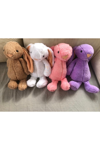 Blur Home Uyku Arkadaşı Oturabilen Peluş Tavşan 45 Cm Wellsoft Beyaz - Pera Balon