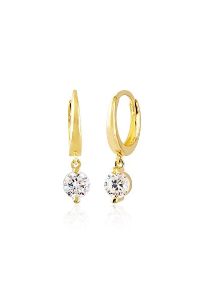 Sembol Gold Tektaş Altın Sallantılı Küpe 14K Gold