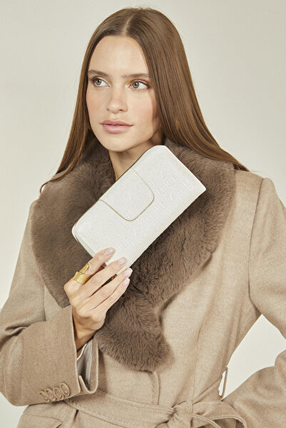 Zühre Monogram Desenli Beyaz Cüzdan 003