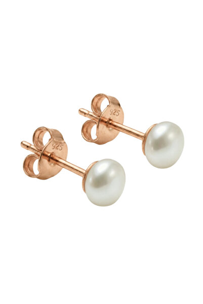 birinci 1926 925 Ayar Gümüş 4 mm Doğal İnci Kadın Küpe