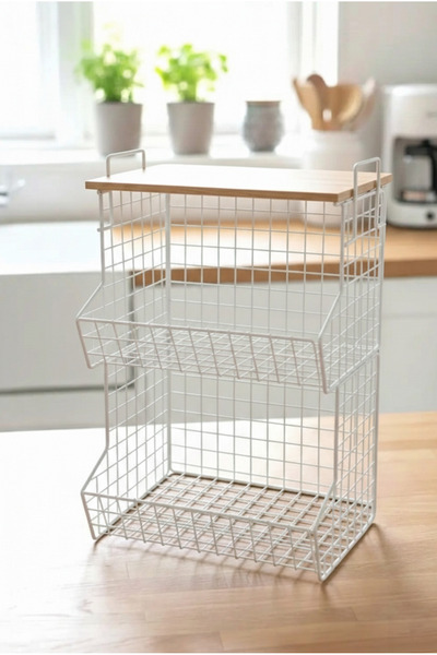 FH finehome Meturas 2-Tier Kitchen and Bathroom Organizer White