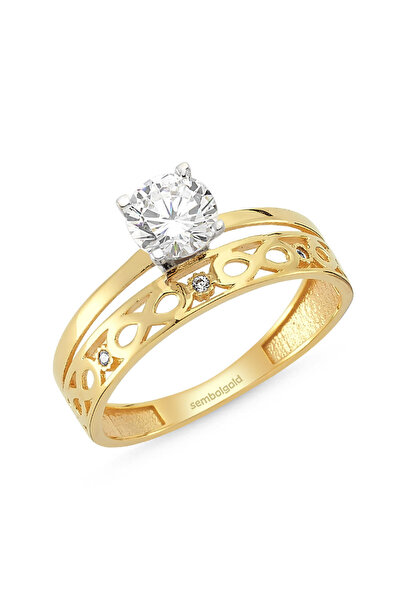 Sembol Gold Tektaş Alyans Altın Yüzük Sonsuzluk