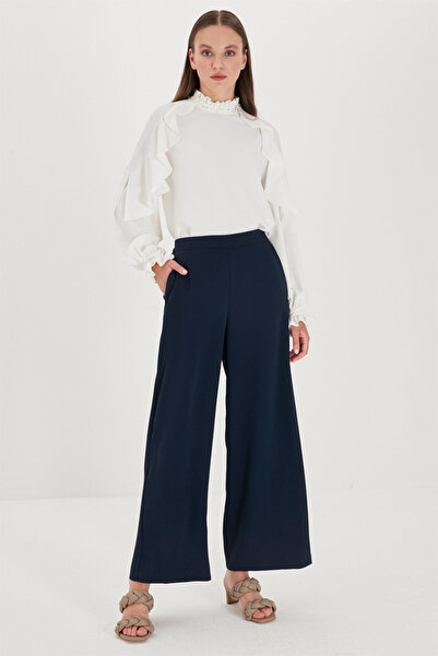 Zühre Bol Paça Kumaş Lacivert Pantolon P-0013