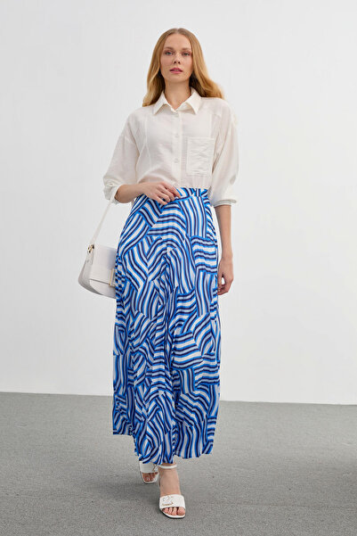 Zühre Fusta lungă plisată cu model Saks 0155