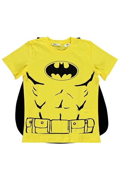 Batman Baskılı Pelerinli 10-13 Yaş Sweatshirt - Sarı 11-12 Yaş