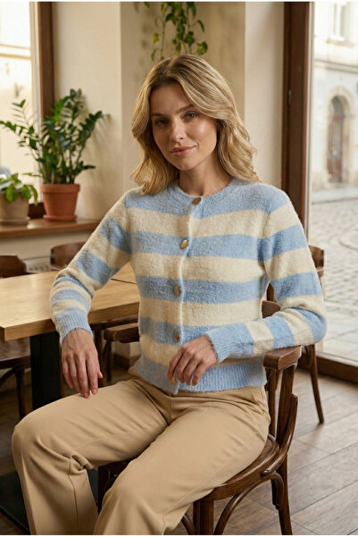 azragül giyim Color Block Yumoş Knitwear Cardigan