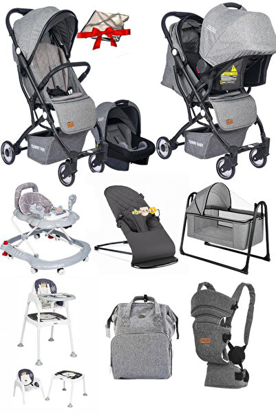 Tommybaby 10 Parça Bebek Çeyiz Seti Kabin Travel Bebek Arabası Puset Beşik Yü...