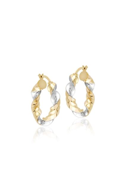 Sembol Gold 14 Ayar Altın Halka Küpe 2,5 cm Burma