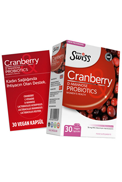 Bork Swiss Natural Bork Cranberry & Probiotic 30 Kapsül – İdrar Yolu ve Bağır...