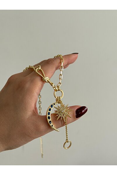 Charmist Çelik özel koleksiyon ay yıldız kolye