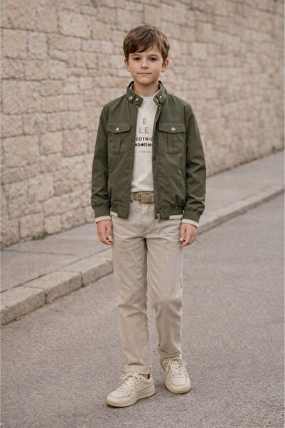 Pina Kids Κοστούμι για αγόρια με διπλή όψη με μπουφάν και χτενισμένο λινό παν...