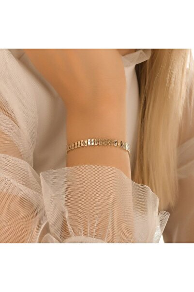 Sembol Gold Stil Parlak Altın Bileklik 14 Ayar