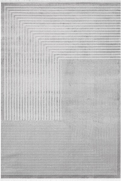 Karmen Halı Jade JD002G Gri Halı Modern Desenli Triko Akrilik Pamuk Tabanlı K...