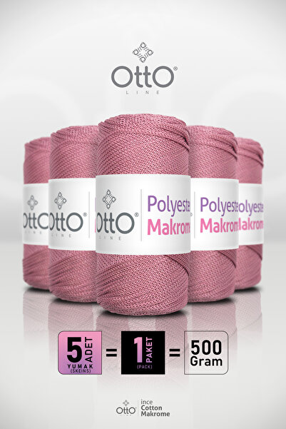 Otto Polyester Makrome - Gül Kurusu - 5'li Paket - 2mm/100gr/100m - Aksesuar ...