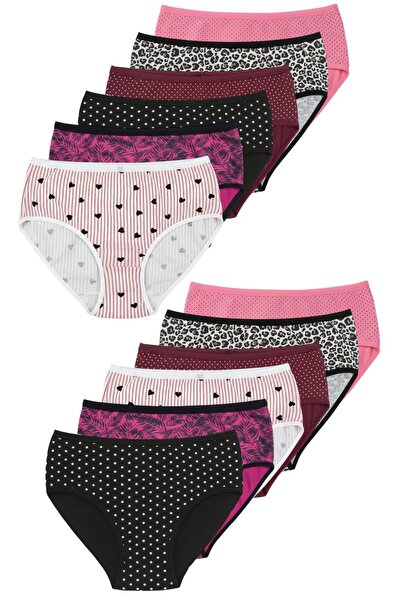 ExLove 12-Pack Women's Cotton Panties - Mix Color & Soft Texture