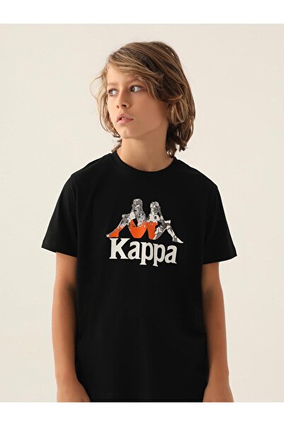 Kappa Момчешка тениска, възраст 5-15 години - Черна