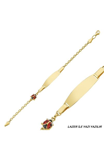 Sembol Gold Altın Çocuk Bileklik 14 Ayar Uğur Böcekli