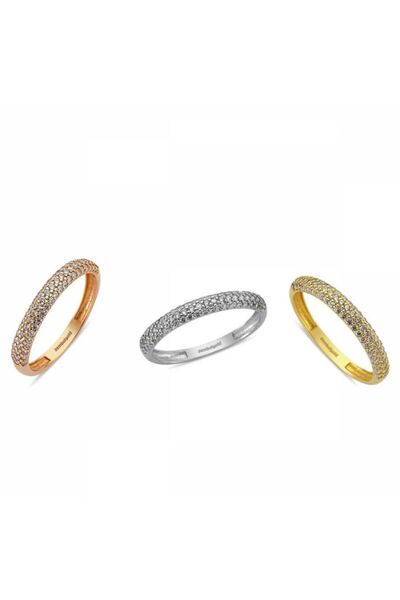 Sembol Gold 14 Ayar Altın Sırataş Yüzükler (Rose-Beyaz-Sarı)