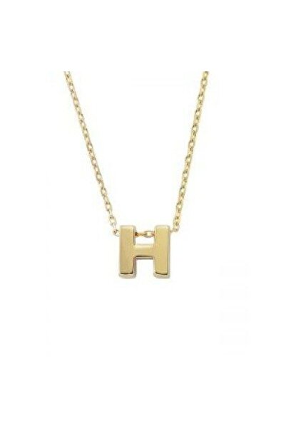 Sembol Gold Altın H Harfli Taşsız Kolye
