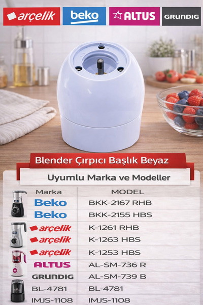 Arçelik K 1261 Rhb Blender Seti Çırpıcı Başlık Beyaz