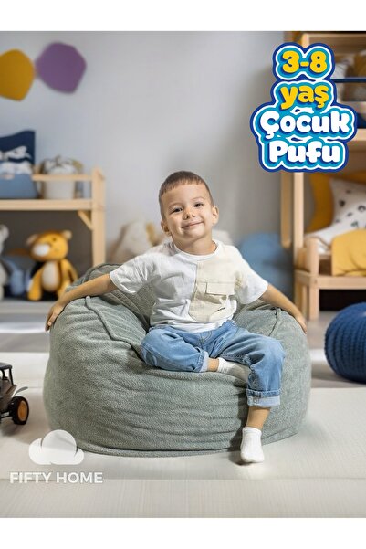 Fifty Home Çocuk koltuğu - yumuşak puf - çocuk odası için koltuk - 4 renk - y...