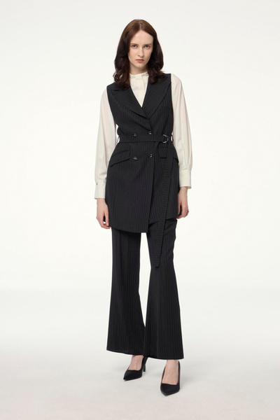 Zühre Yelek Pantolon Ikili Siyah Takım 1669