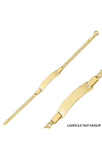 Sembol Gold Altın Çocuk Bileklik 14 Ayar Lazerle İsim Yazılır