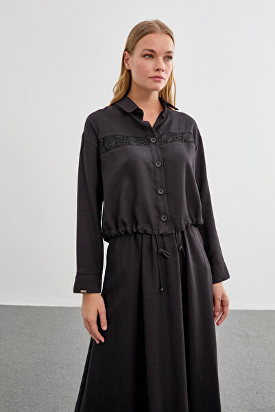 Zühre Dantel Detaylı Ikili Siyah Takım 1266