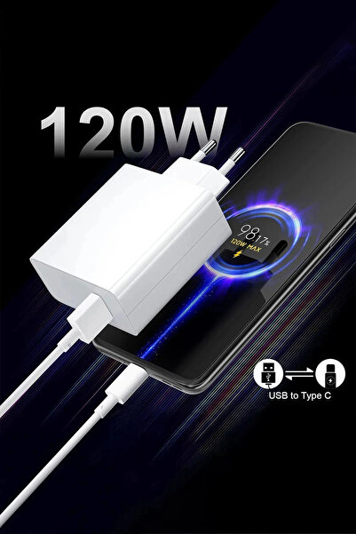 Genel Markalar 120 Watt Hızlı Çift Turbo saliseli Şarj adabtörüi Xiaomi POCO(...