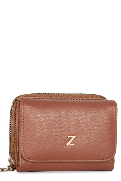 Zühre Light Brown Wallet with Snap Closure and Compartments 028