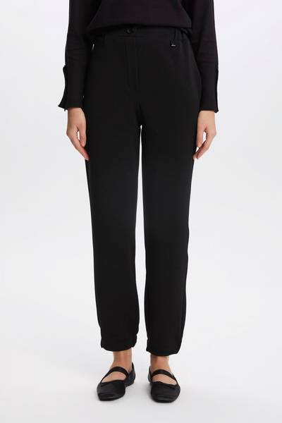 Zühre Чорні штани з резинкою на талії 0208