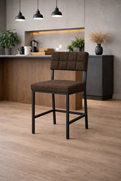 Lumodi Mobilya Mutfak Sandalyesi Dubai Keten Metal Ayaklı Modern Yemek Masası...