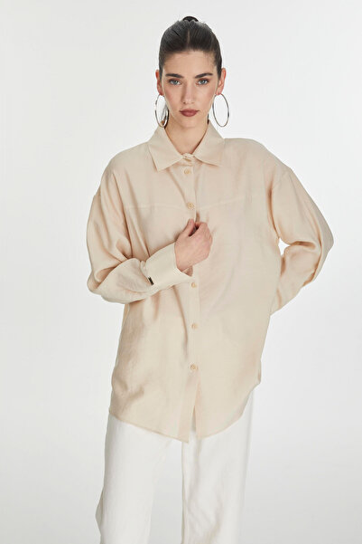 Zühre Блуза с дълги ръкави Бежова блуза/риза 0066