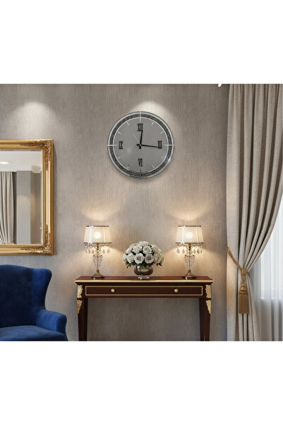 CERCİBAZAAR 50x50 cm Beton Gri Lazer Kesim MDF Duvar Saati – Modern Minimalis...