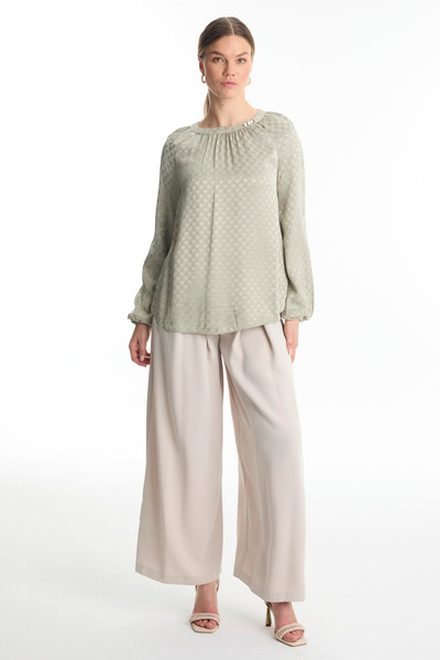 Zühre بلوزة جاكار بتفاصيل إكسسوارات، بلوزة/قميص تشاجلا 0118