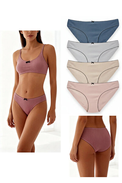 Dominant Kadın 4'lü Pamuklu Esnek Külot Seti - Renkli