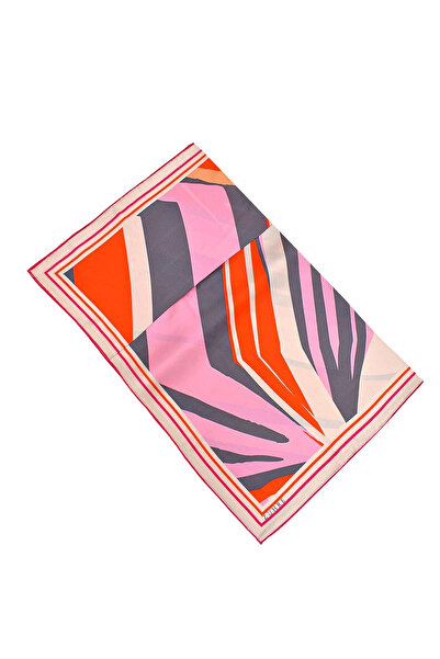 Zühre وشاح حرير ساتان منقوش V1 0074