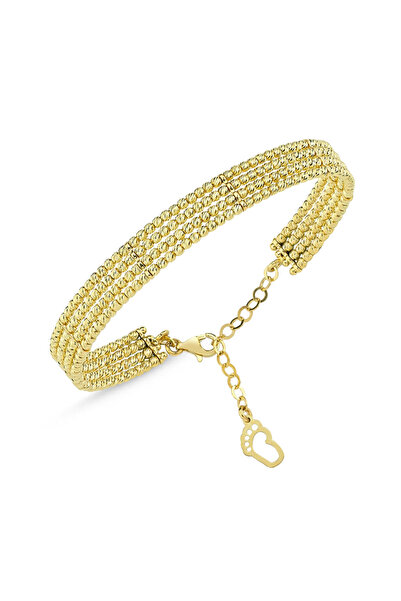Sembol Gold Sarı Altın Dorika Kelepçe 4 Sıralı Bebek Ayağı