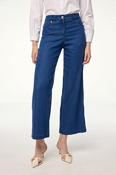 Zühre Denim Geniş Paça Lacivert Pantolon 0136