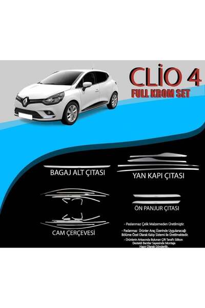 Drs Tuning Renault Clio Uyumlu 4 Cam Çerçevesi-Yan Kapı Çıtası-Ön Panjur Çıta...