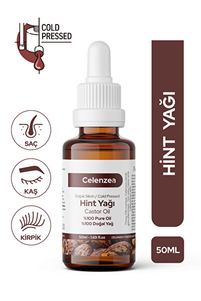 Celenzea Hint Yağı %100 Doğal Bitkisel Sabit Yağ Castor Oil 50ml