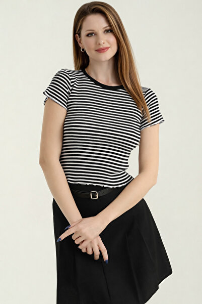 Aslında Look Ελαστική και άνετη μπλούζα με ριγέ Bady Lycra - Crew λαιμόκοψη, ...