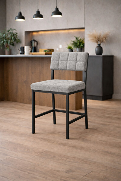 Lumodi Mobilya Mutfak Sandalyesi Dubai Keten Metal Ayaklı Modern Yemek Masası...