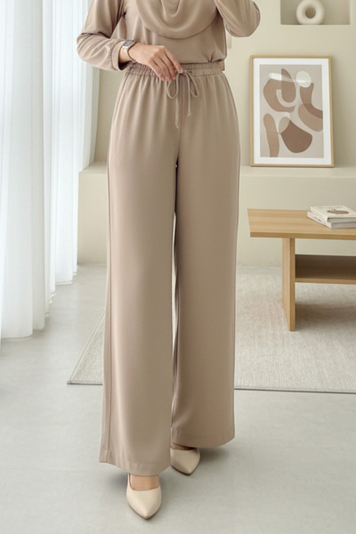 HİJABAYA Παντελόνι από ύφασμα μοντέρνο με ελαστική μέση και κορδόνια με φαρδι...