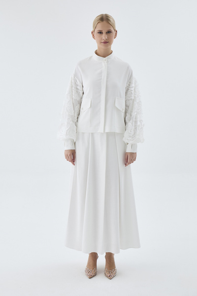 Zühre Dantel Detaylı Ikili Ekru Takım 1506