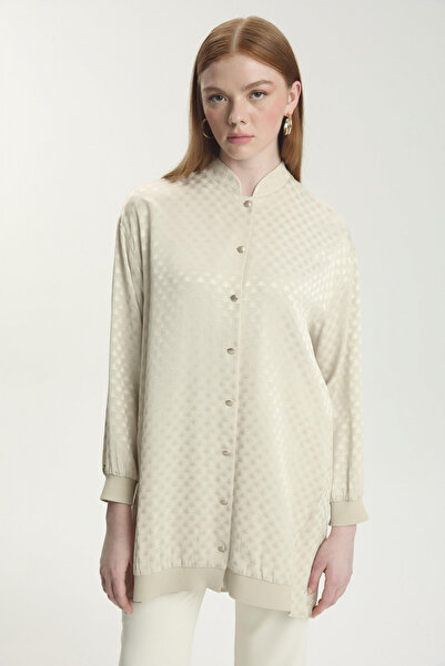Zühre Jacquard Hakim Collar Stone Jacket 0134